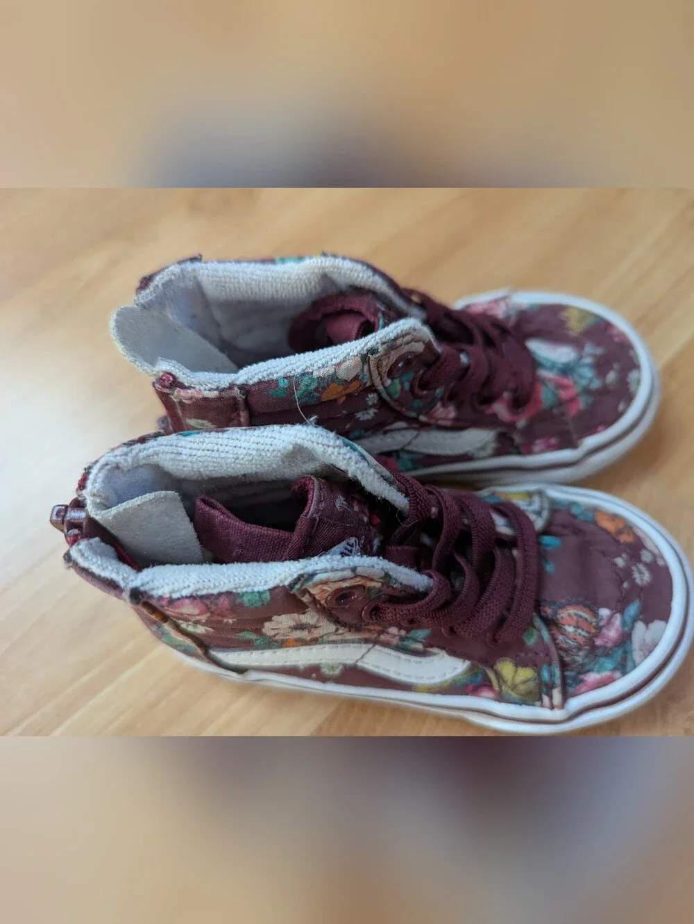 Vans Sk8-Hi Zip Floral High Top Sneakers Toddler Size 5.5